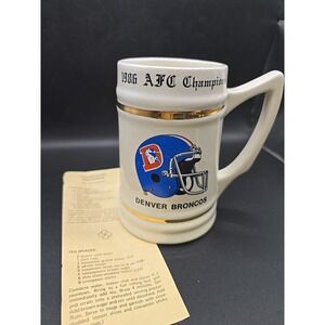 Denver Broncos 1986 AFC Champions Beer Stein Mug Super Bowl XXI